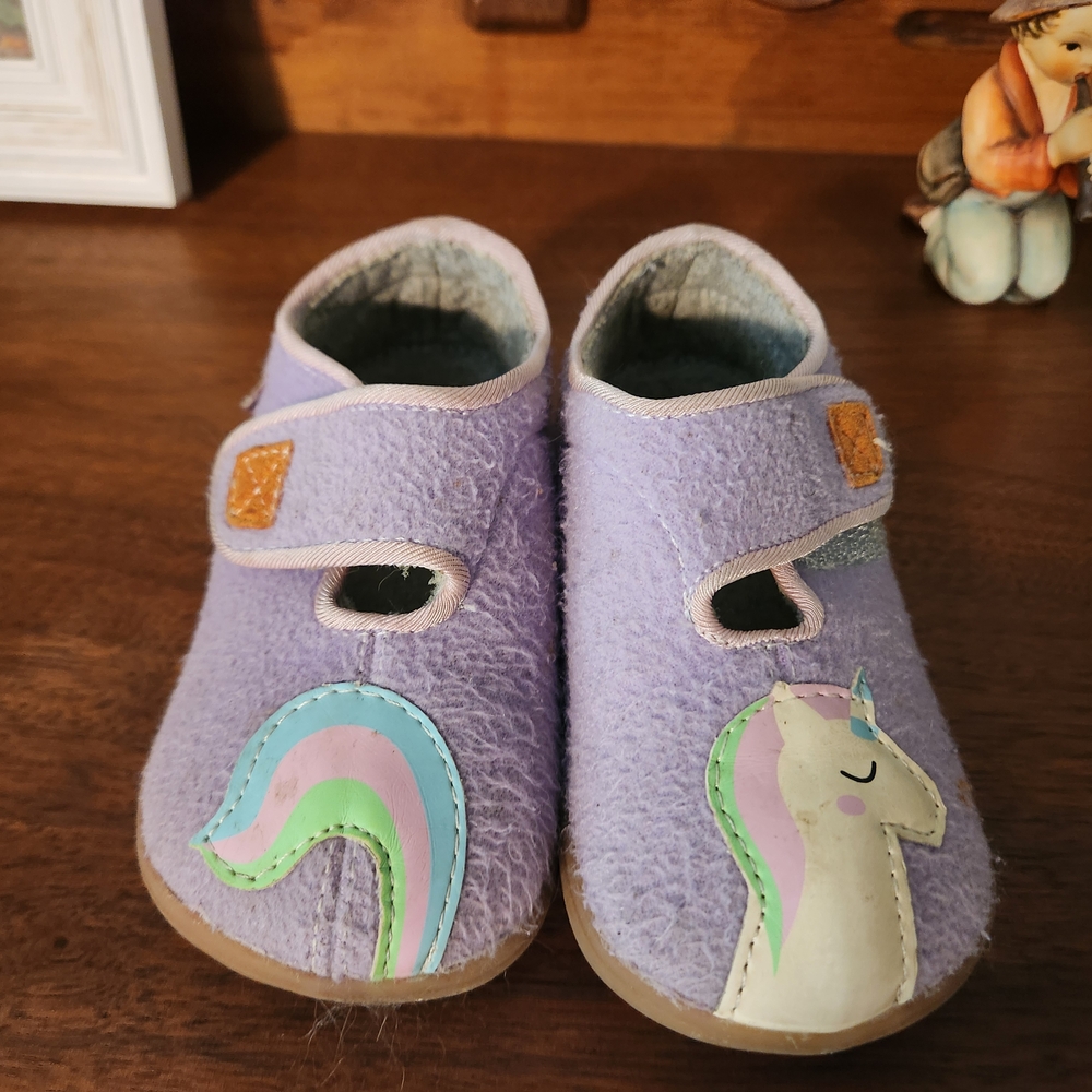 See Kai Run Purple and Green Unicorn Slippers